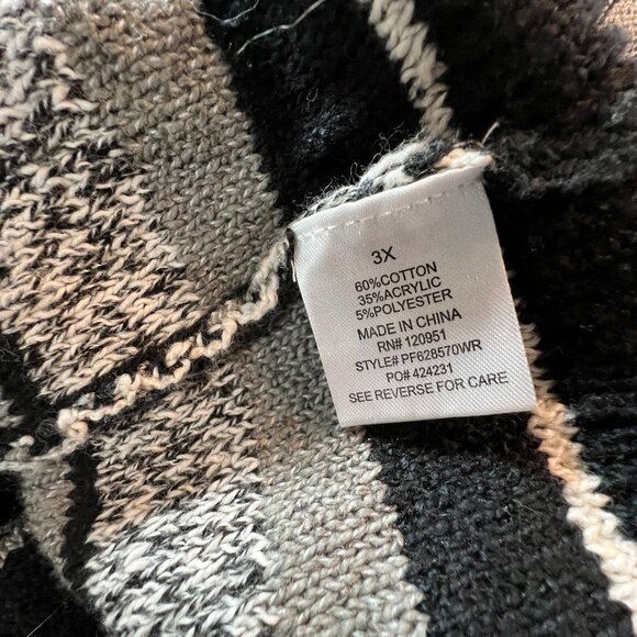 📌Pink Rose Striped Button Up Cotton Mix Plus Size Long Cardigan - Picture 15 of 16